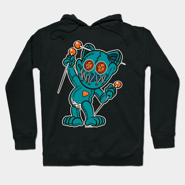 VooDoo Kitty Cat Doll Miami Colors Hoodie by eShirtLabs